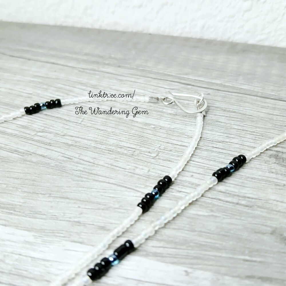 Dainty Turquoise Beaded Choker Necklace, Boho Minimalist Jewelry, 13" - Picture 6 of 7